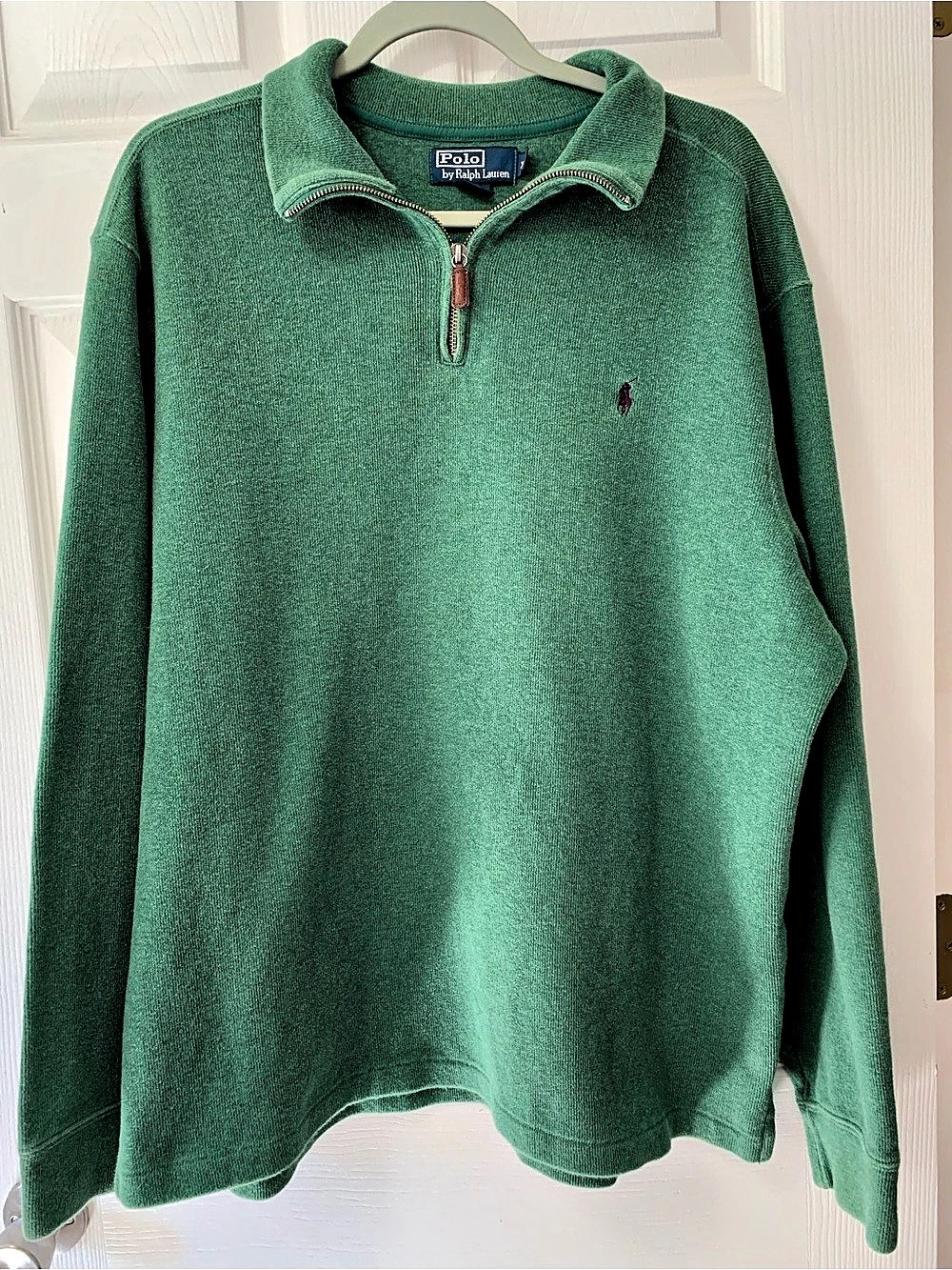 Polo Ralph Lauren Cotton Quarter-Zip Pullover Green XL